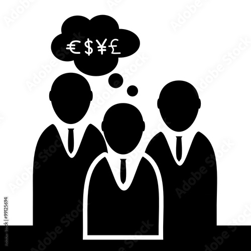 businessman with money sign vector in black