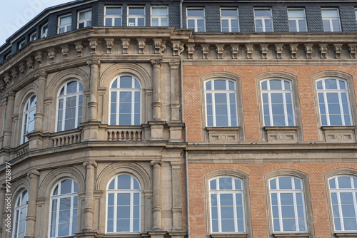 Fassade in Düsseldorf Oldtown during sunset