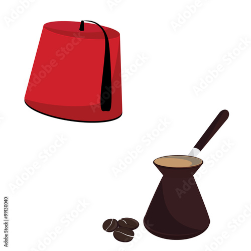 Turkish hat and coffee pot