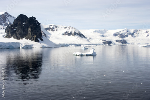 Summer in Antarctica - Coastline of Antarctica With Ice Formations - Antarctic Peninsula - Palmer Archipelago - Neumayer Channel - Global Warming photo