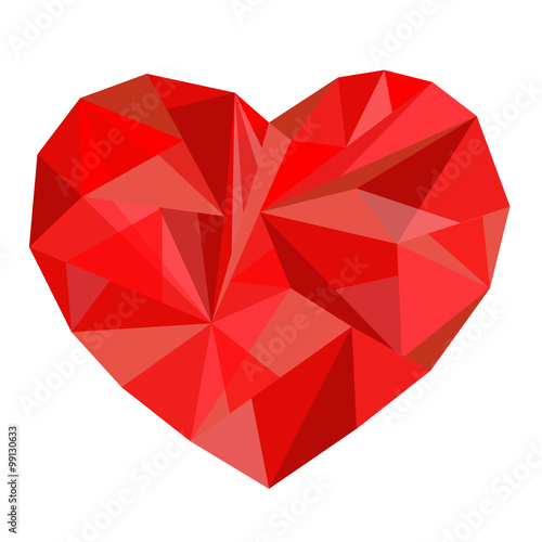 polygonal red heart