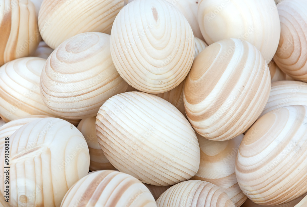 Wooden Easter eggs. Wooden Easter eggs.