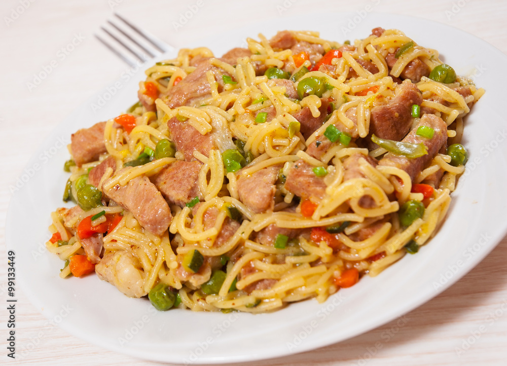 pasta with meat and vegetables mix pasta with meat and vegetables mix