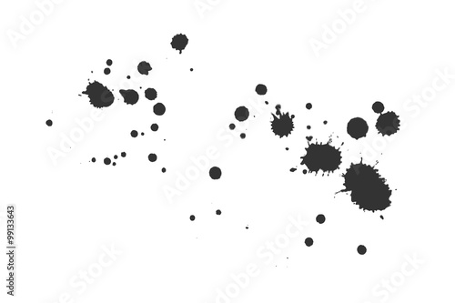 Vector black blots and splashes.