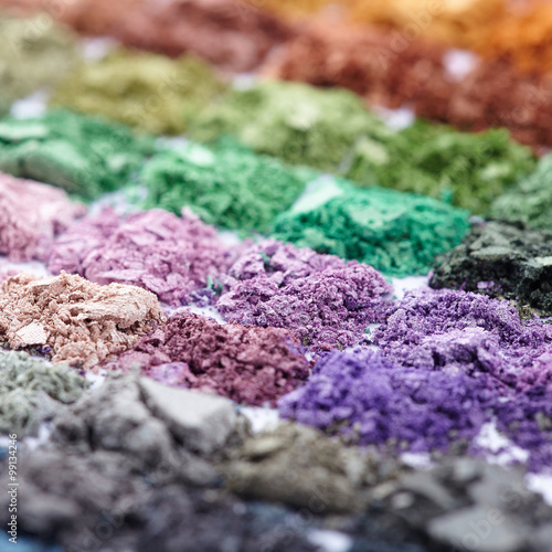 multicolor eyeshadows close-up