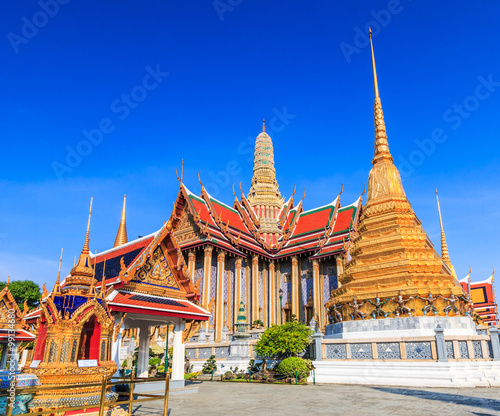 Wat Phra Kaew or Temple of the Emerald Buddha in Bangkok of Thailand
