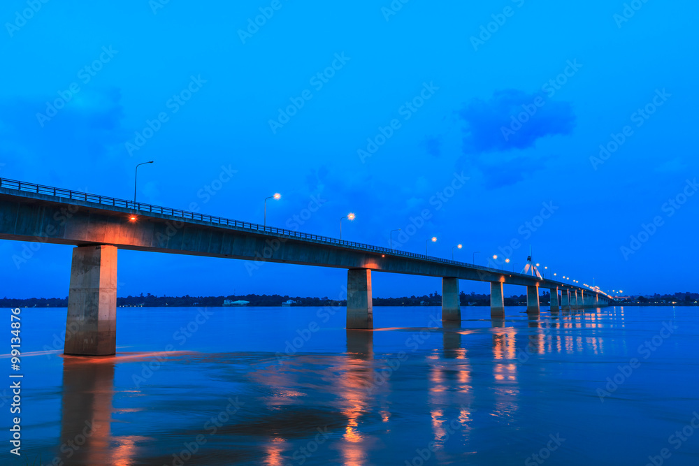 Friendship Bridge of Thailand - Laos in Mukdahan province of Thailand Friendship Bridge of Thailand - Laos in Mukdahan province of Thailand