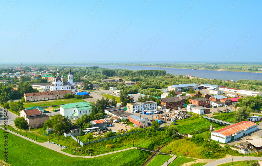 Piedmont district of Tobolsk. View from side of the Tobolsk Krem