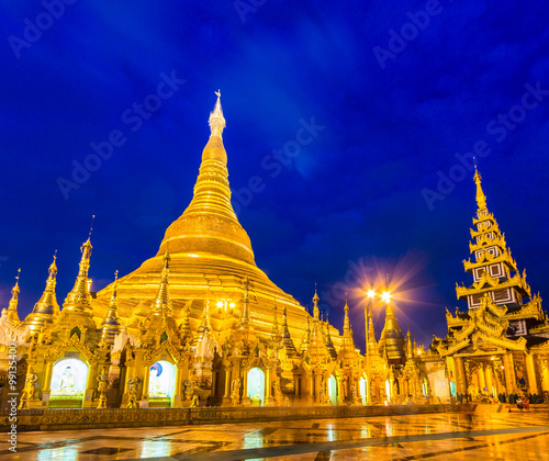 Shwedagon pagoda in Yangon of Myanmar 
