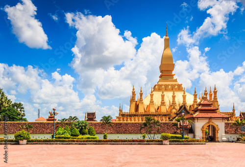 Wat Thap Luang in Vientiane of Laos photo