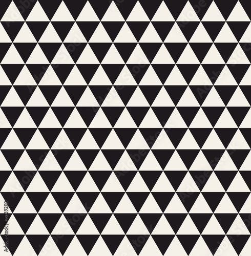 Triangle geometric seamless pattern. Fashion graphic background design. Modern stylish texture. Monochrome template. Can be used for prints, textiles, wrapping, wallpaper, website, blog etc. VECTOR