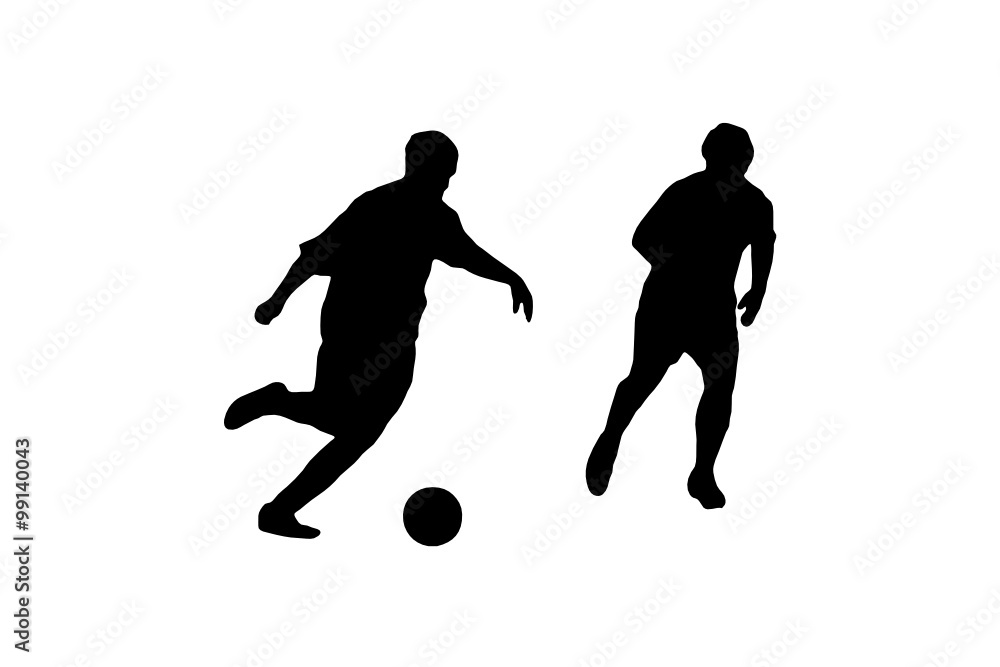 Soccer Player dribble Duell Silhouette