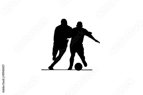 Soccer Player Duell Silhouette
