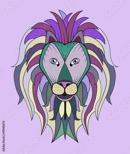 Lion's head vector on a separate background, testa leone vettoriale su sfondo separato
