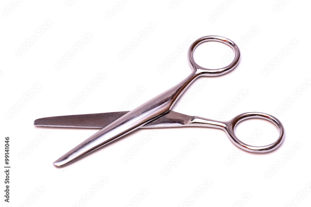Hairdressers' scissors on a white background. Hairdressers' scissors on a white background.