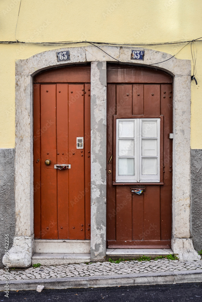 Two wood doors in the same building Two wood doors in the same building