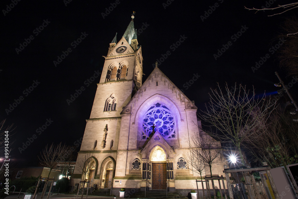 marienkirche church bad homburg germany at night