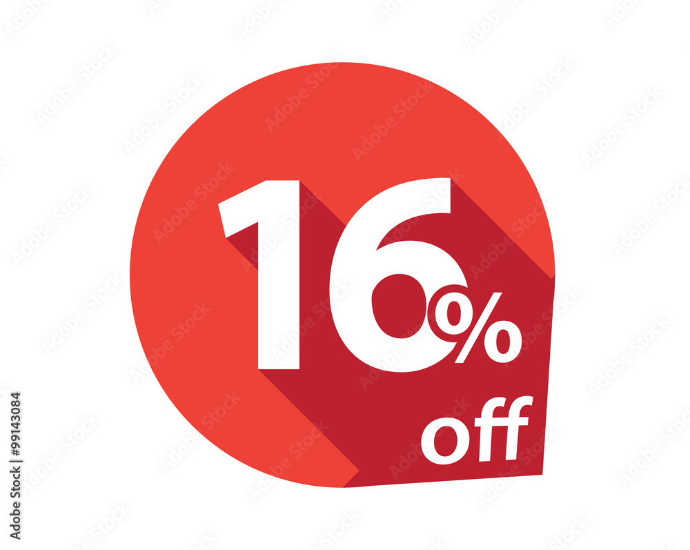 16 percent discount off red circle 16 percent discount off red circle