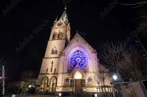 marienkirche church bad homburg germany at night