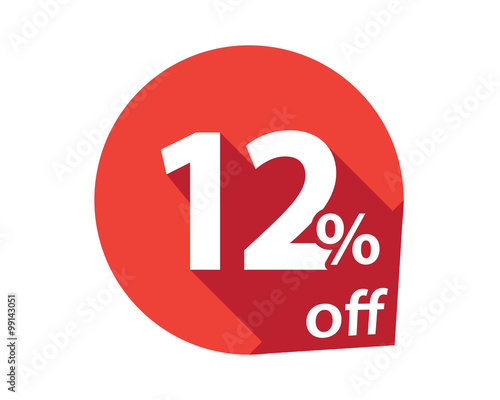 12 percent discount off red circle