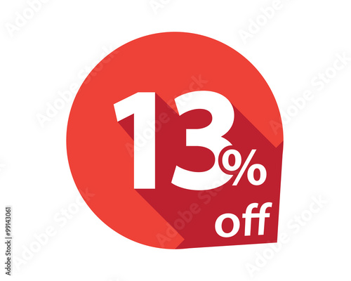 13 percent discount off red circle