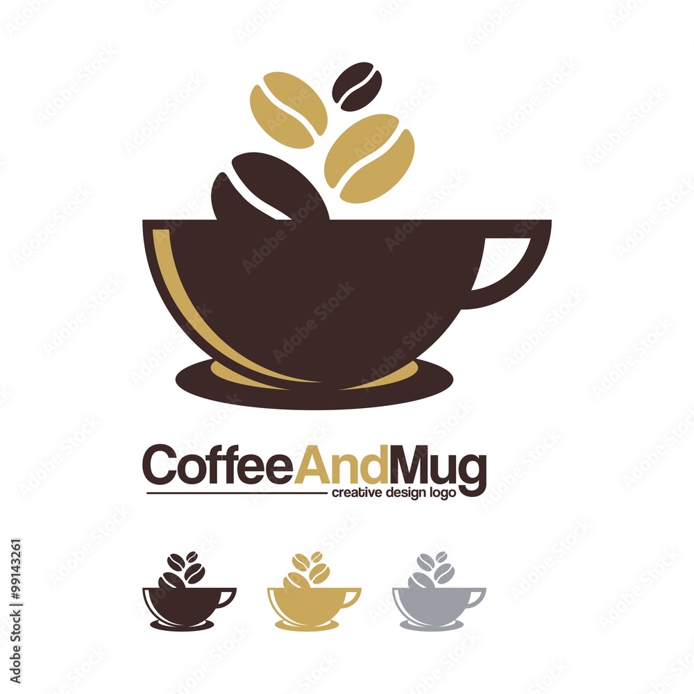 Obraz premium Coffee Logo - Cofee, Mug, Coffee Beans, Simple Design Logo Vector