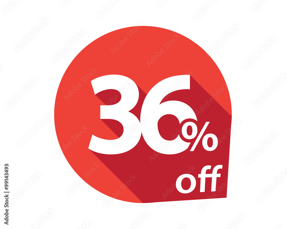 36 percent discount off red circle 36 percent discount off red circle