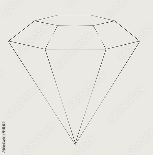 Diamond vector on grey separate background, diamante vettoriale su sfondo grigio separato photo