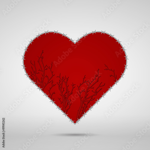 Barbed wire heart