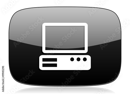 computer black glossy web modern icon