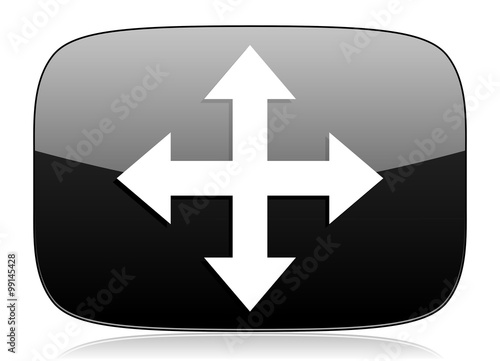 arrow black glossy web modern icon