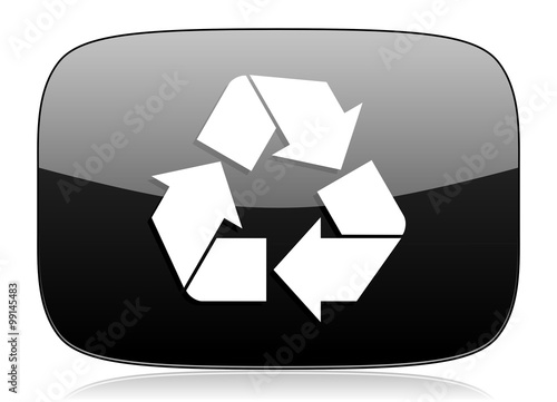 recycle black glossy web modern icon