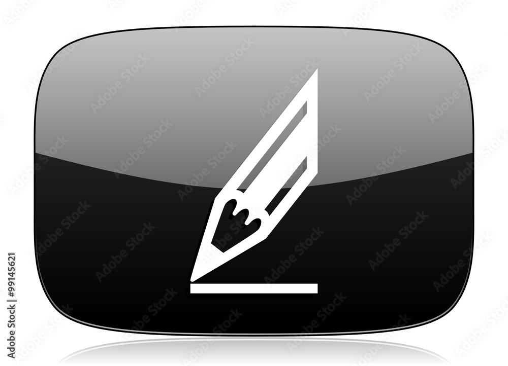 pencil black glossy web modern icon pencil black glossy web modern icon