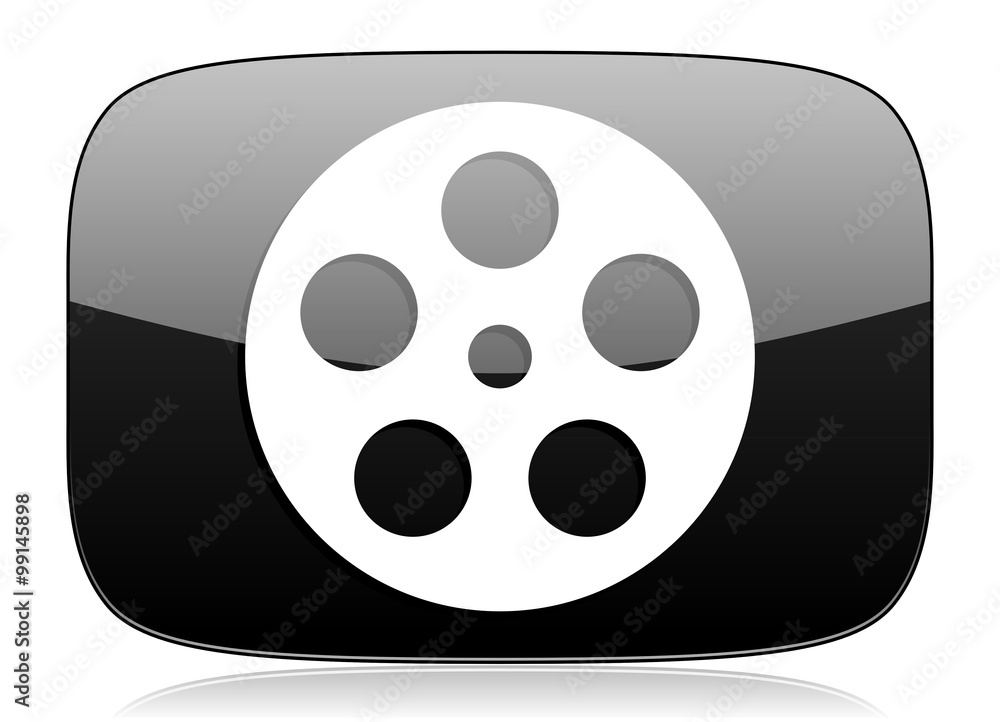 film black glossy web modern icon