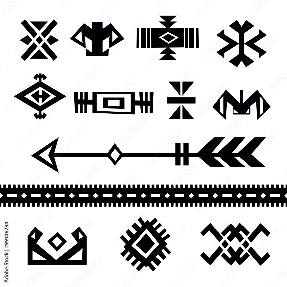 Set of tribal symbols Set of tribal symbols