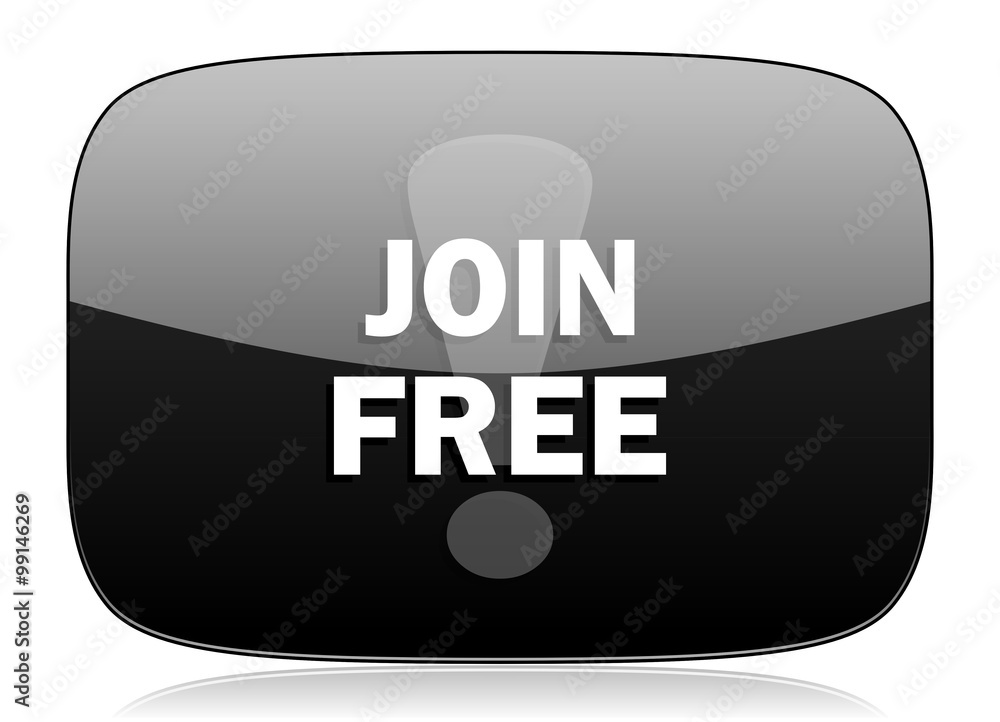 join free black glossy web modern icon join free black glossy web modern icon