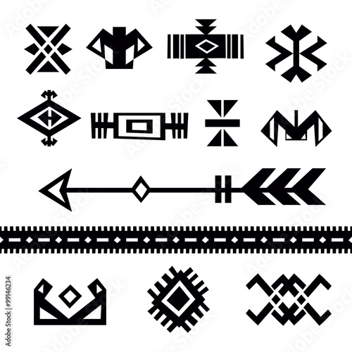 Set of tribal symbols