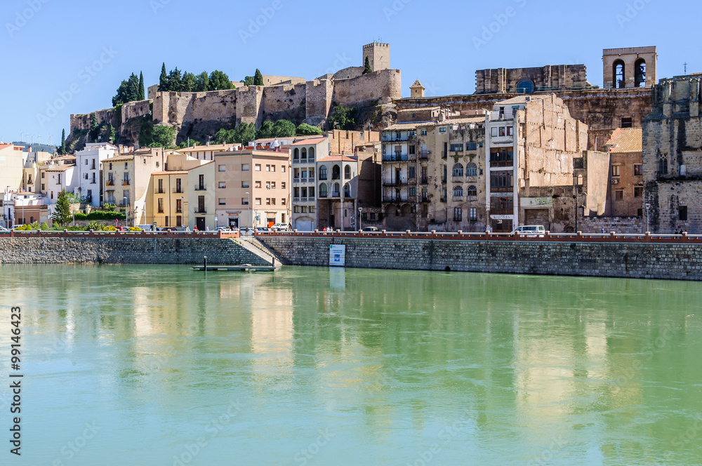 View of Tortosa from the Ebro river, Spain View of Tortosa from the Ebro river, Spain