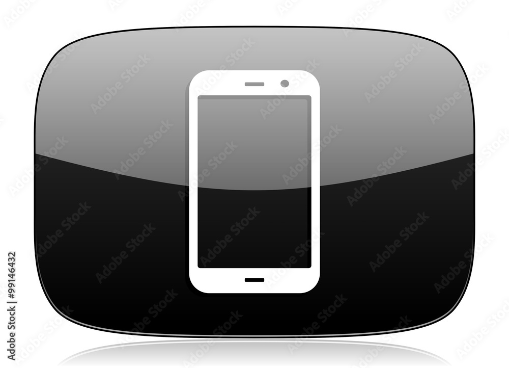 smartphone black glossy web modern icon smartphone black glossy web modern icon
