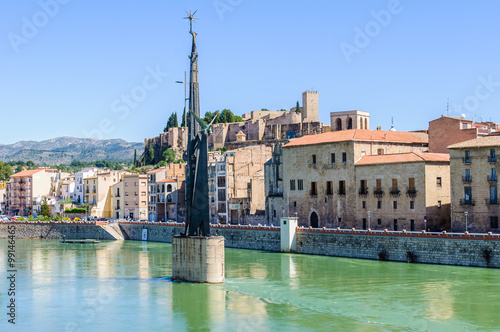 View of Tortosa from the Ebro river, Spain photo