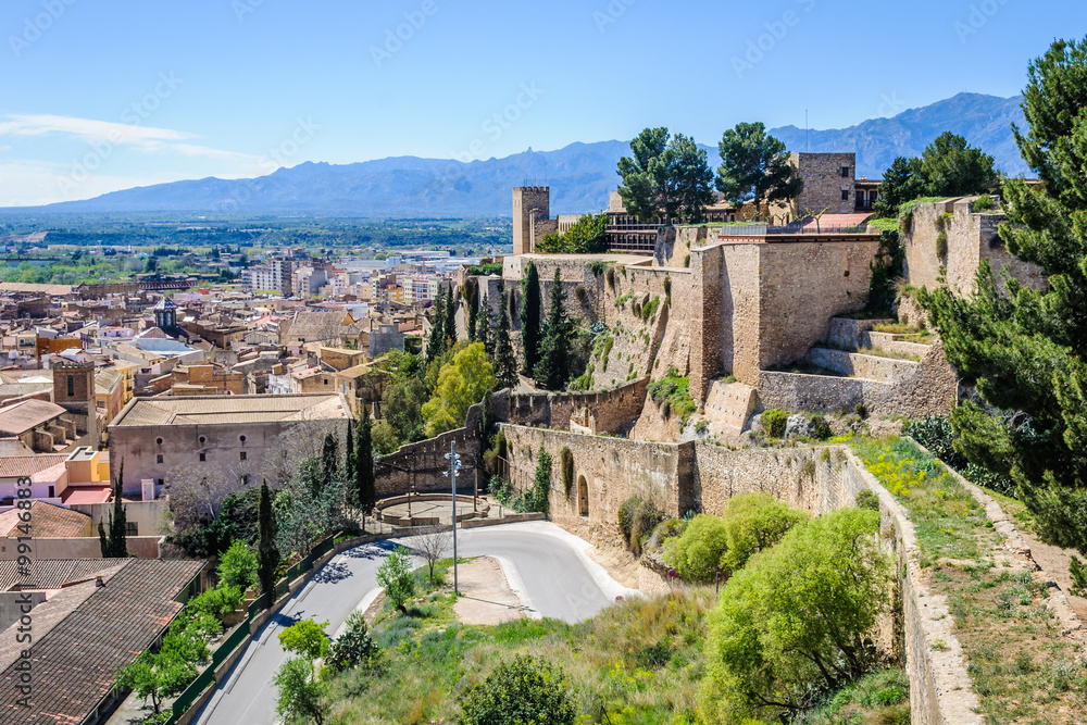 Walls and fortress in the castle in Tortosa, Spain