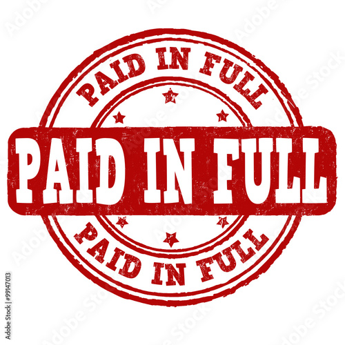Paid in full stamp