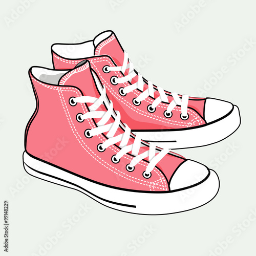 vector isolated cartoon pink sneakers