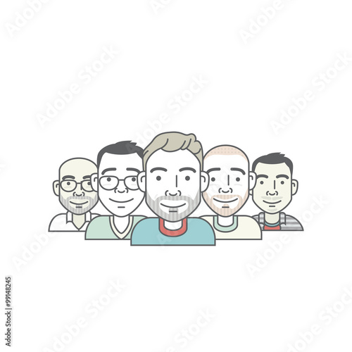 set of cartoon-style vector hipster characters
