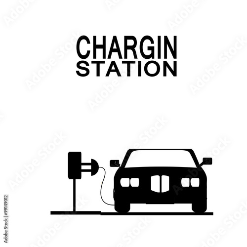 chargin station illustration over white color background