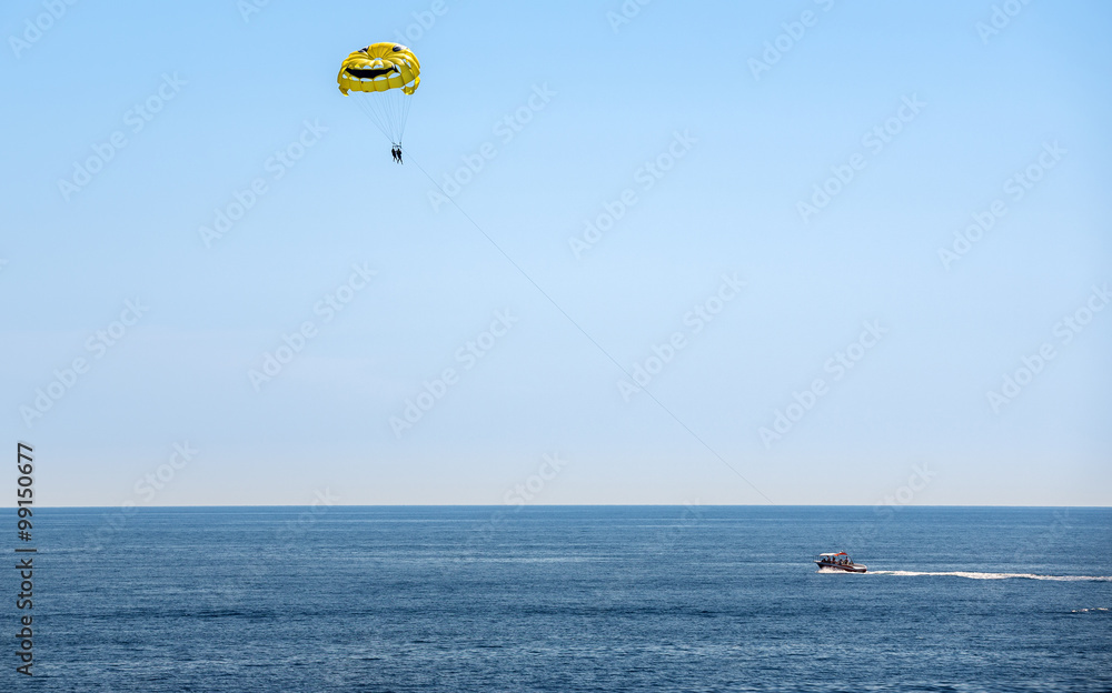 Parasailing over Adriatic Sea in Dubrovnik, Croatia Parasailing over Adriatic Sea in Dubrovnik, Croatia