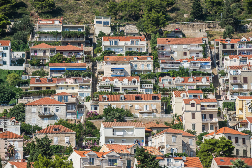 Apartment houses in Dubrovnik in Croatia