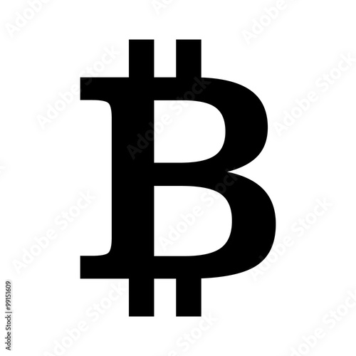 Bitcoin cryptocurrency symbol flat icon for apps and websites