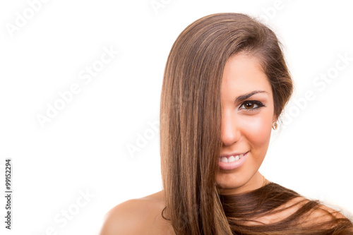 Beautiful woman with healthy long hair