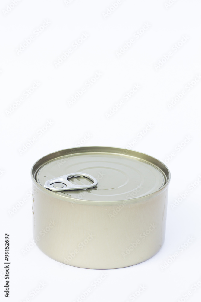 Close-up tin can isolated on white background Close-up tin can isolated on white background
